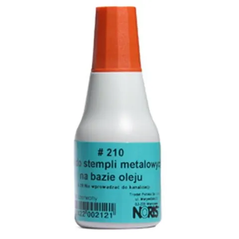 Tusz do pieczątek metalowych 25ml NORIS kol. czerwony [210]