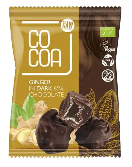 Imbir w Ciemnej Czekoladzie 65% BIO 70 g Cocoa