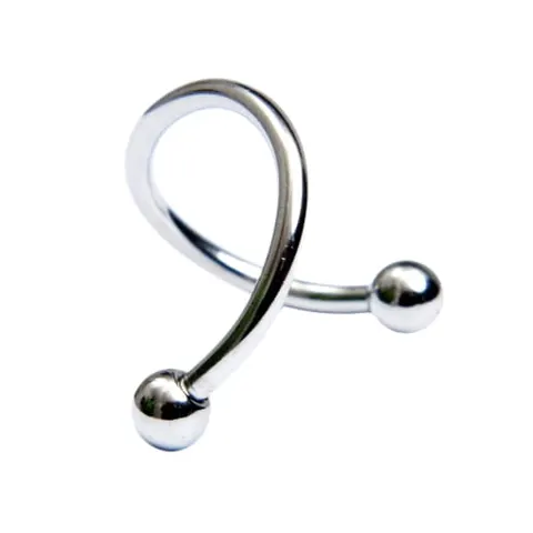Spiralny kolczyk twister ze Stali 316L - srebrny