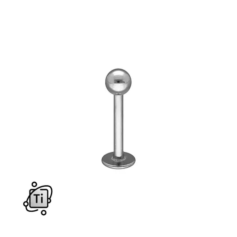 Labret tytanowy 1,2 mm - srebrny