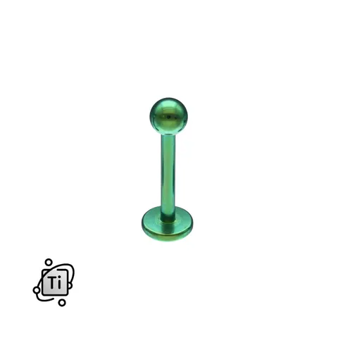 Labret tytanowy 1,2 mm - szmaragdowy