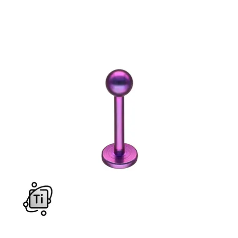 Labret tytanowy 1,2 mm - fioletowy