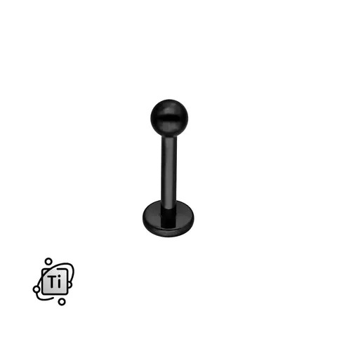 Labret tytanowy 1,2 mm - czarny
