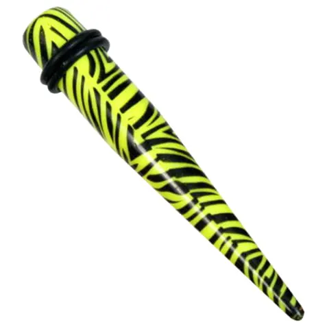 Rozpychacz akrylowy limonkowy taper - czarna zebra