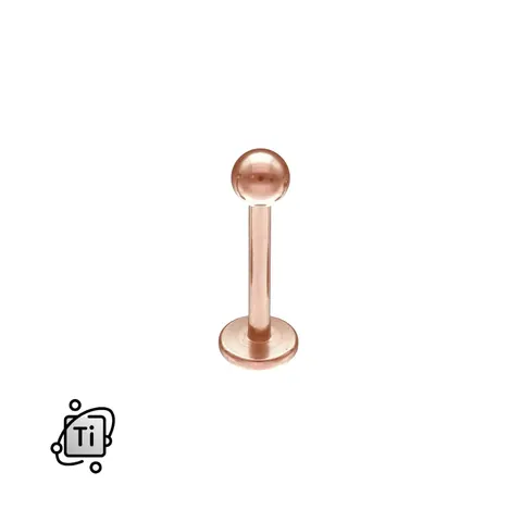 Labret tytanowy 1,2 mm - różowe złoto
