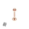 Labret tytanowy 1,2 mm - różowe złoto