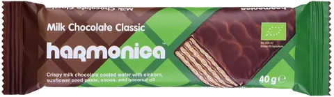 Wafelek z Samopszy z Kremem Mleczno - Kakaowym w Polewie z Mlecznej Czekolady BIO 40 g Harmonica