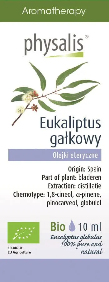 Olejek Spożywczy Eukaliptus Gałkowy (Eucalyptus Globulus) BIO 10 ml Physalis