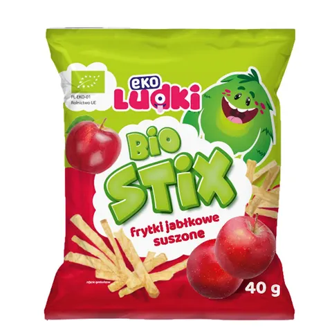 Frytki Słupki Jabłkowe Suszone BIO 40 g Ekoludki