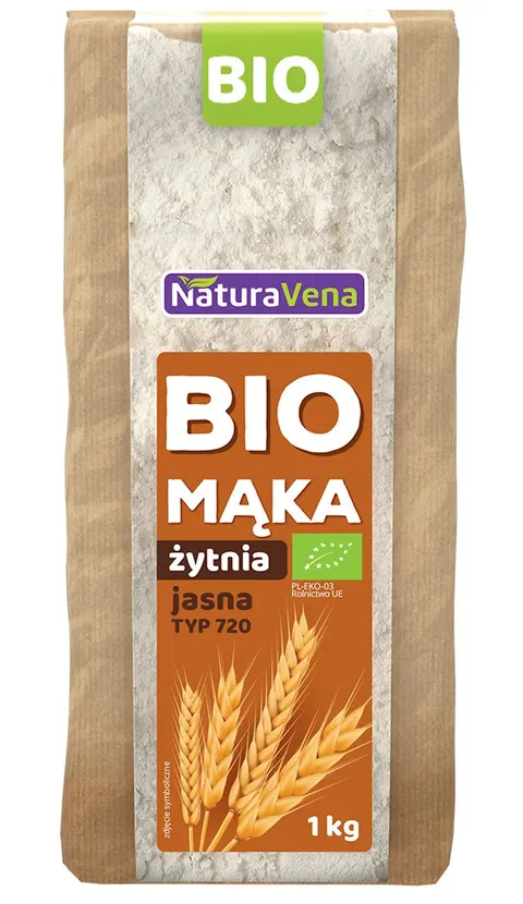 Mąka Żytnia Jasna Typ 720 BIO 1 kg Naturavena