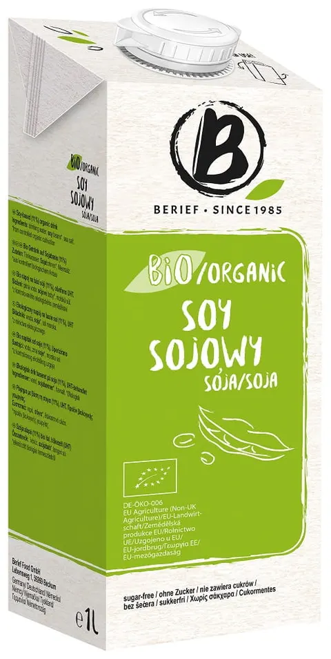 Napój Sojowy Naturalny Bez Cukru Bezglutenowy BIO 1L Berief