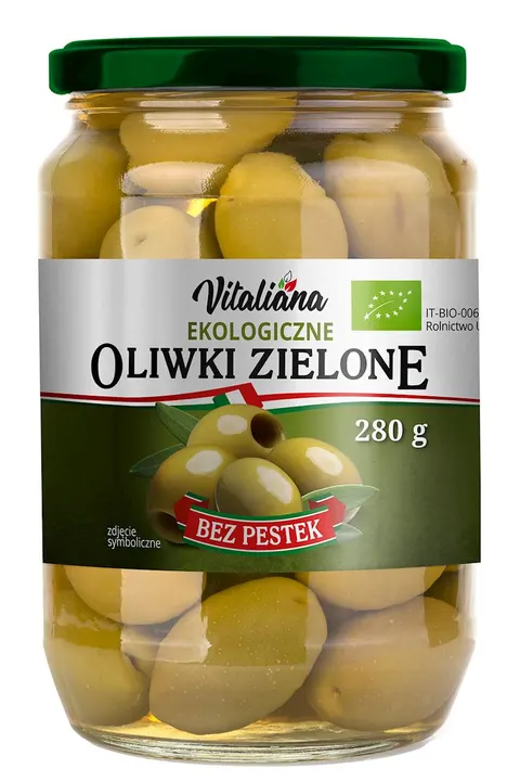 Oliwki Zielone Drylowane w Zalewie BIO 280 g Vitaliana