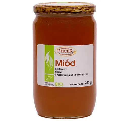 Miód Nektarowy Lipowy BIO 950 g Pasieka Pucer