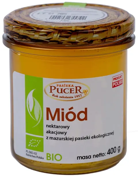 Miód Nektarowy Akacjowy BIO 400 g Pasieka Pucer