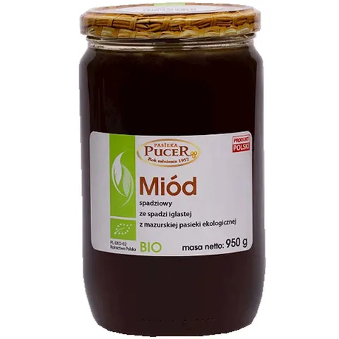 Miód Spadziowy ze Spadzi Iglastej BIO 950 g Pasieka Pucer
