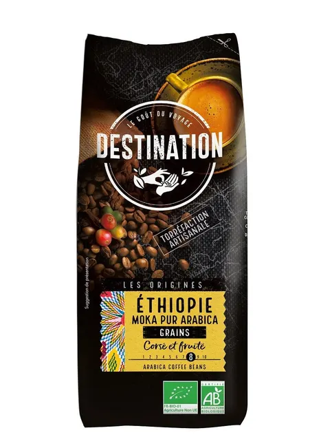 Kawa Ziarnista Arabica 100% Etiopia Fair For Life BIO 1 kg Destination