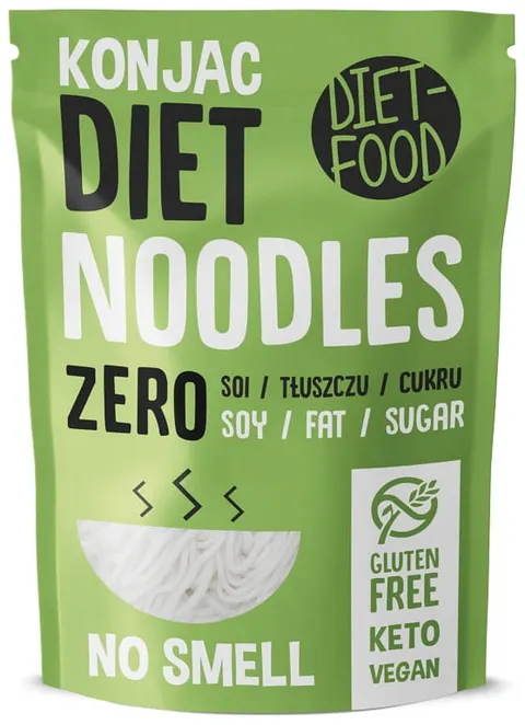 Makaron Konjac Typu Noodle Bezglutenowy 270 g (200 g) Diet Food
