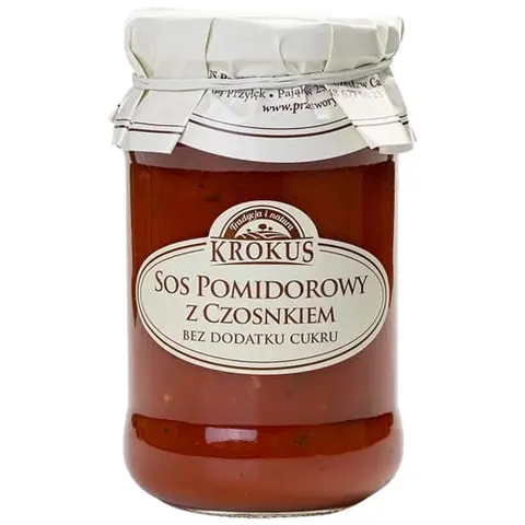 Sos Pomidorowy z Czosnkiem Bez Dodatku Cukrów 340 g Krokus