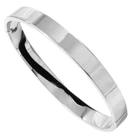 Klasyczna sztywna Bransoletka BANGLE - srebrna