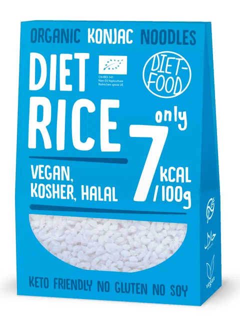 Makaron Konjac w Kształcie Ryżu Bezglutenowy BIO 385 g Diet-Food