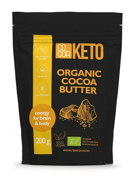 Tłuszcz Kakaowy Bezglutenowy BIO 200 g Cocoa