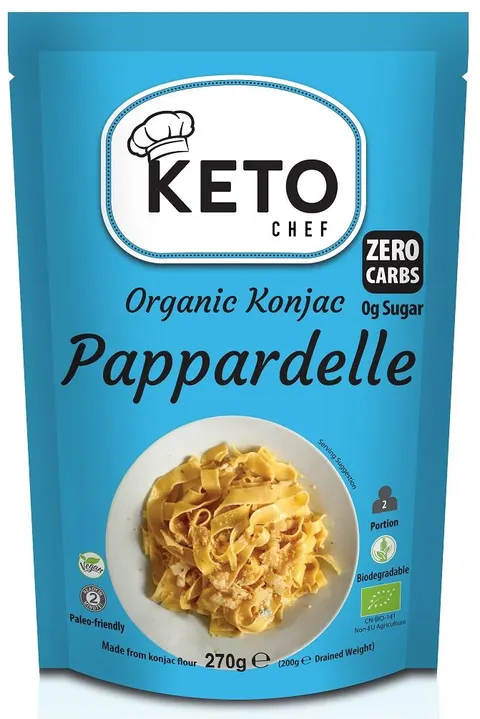 MAKARON KETO (KONJAC TYPU NOODLE PAPPARDELLE) BEZGLUTENOWY BIO 270 g - KETO CHEF (BETTER THAN FOODS)