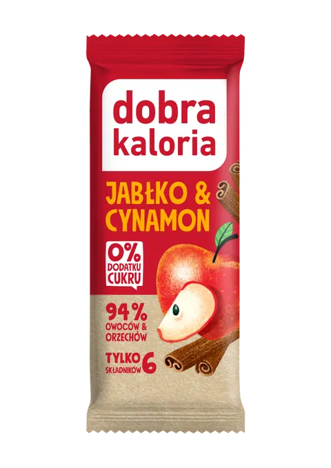 Baton Daktylowy Jabłko & Cynamon bez Dodatku Cukrów 35 g Dobra Kaloria