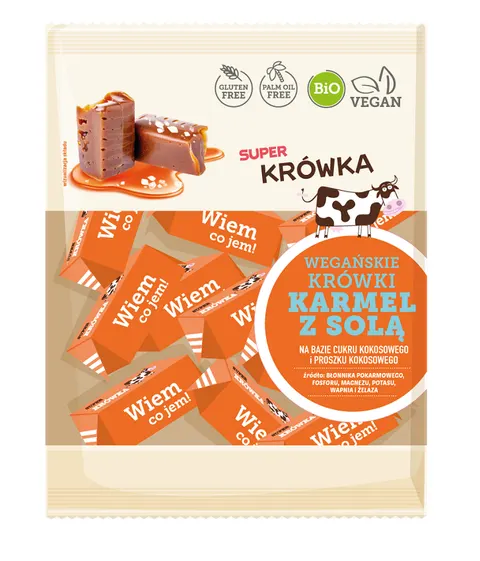 Krówki o Smaku Karmelu z Solą Bezmleczne Bezglutenowe BIO 150 g Me Gusto