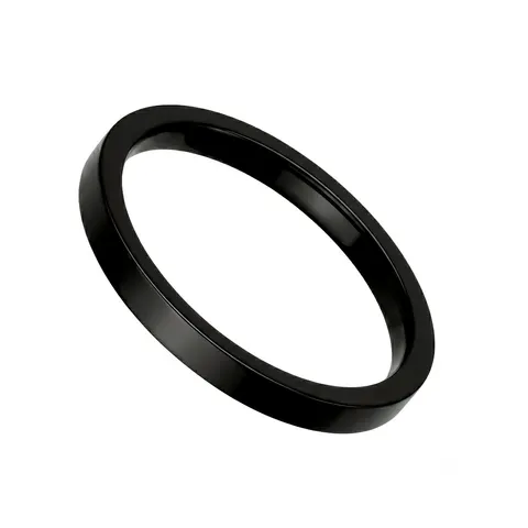 Obrączka stalowa o kwadratowym profilu 2 mm - czarna