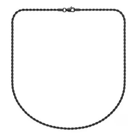 Łańcuszek o skręconym splocie kordel ze Stali 316L 2mm - czarny