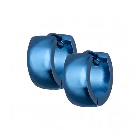 Kółka huggie kobaltowe ze stali 6 x 13 mm - profil półokrągły