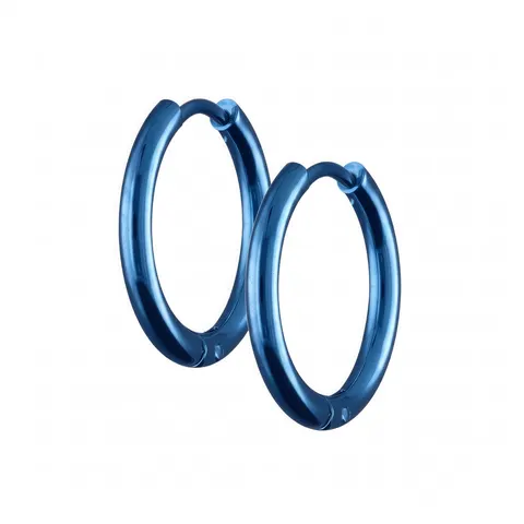 Kółka huggie kobaltowe ze stali 2,5 x 13-21 mm - profil okrągły