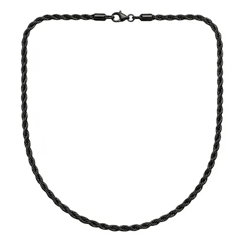 Łańcuszek ze Stali 316L splot KORDEL 3 mm - czarny