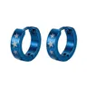 Kółka huggie kobaltowe ze stali gwiazdki 4 x 13 mm - profil kwadratowy
