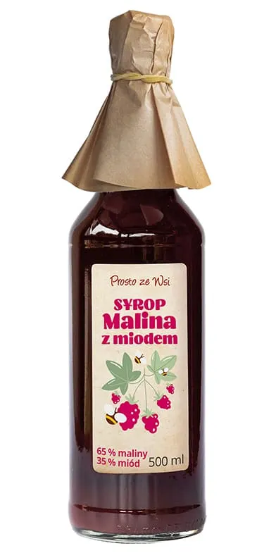 Syrop Malina z Miodem 500ml Prosto ze Wsi