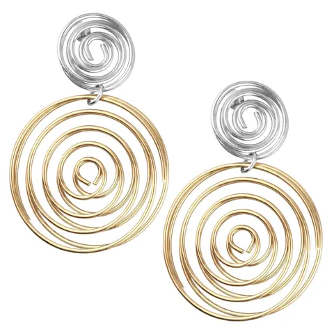 Kolczyki stalowe SPIRALE - złote\srebrne