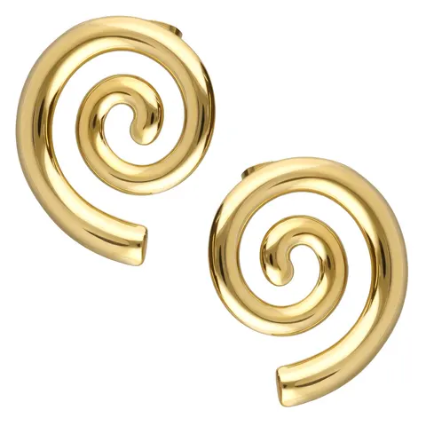 Kolczyki ze stali szlachetnej SPIRALE - złote