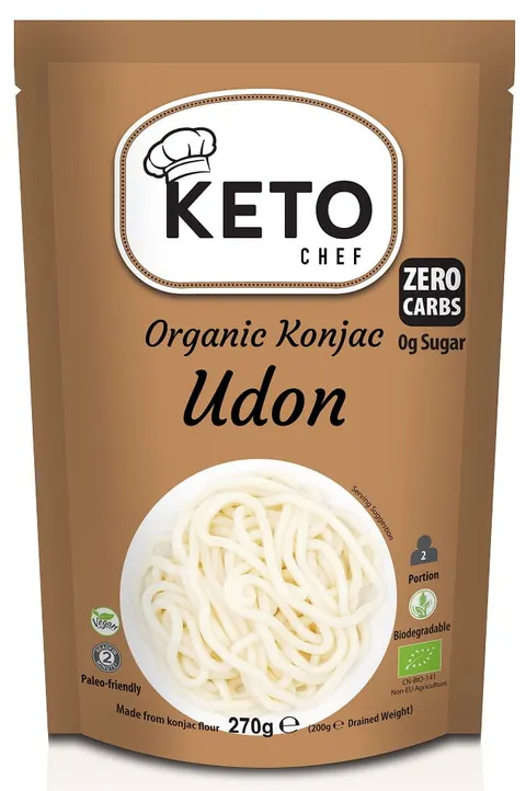 Makaron Keto Konjac Typu Noodle Udon Bezglutenowy BIO 270 g Keto Chef