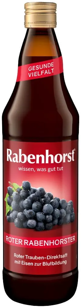 Sok z Czerwonych Winogron z Żelazem 750 ml Rabenhorst