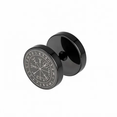 Kolczyk stalowy fake plug VEGVISIR - czarny