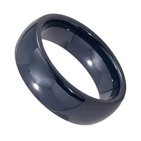 Gładka obrączka ceramiczna 6 mm - ciemnoniebieska