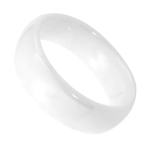 Gładka obrączka ceramiczna 6 mm - biała