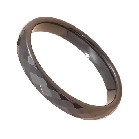 Fasetowana obrączka ceramiczna 3 mm - szarobrązowy