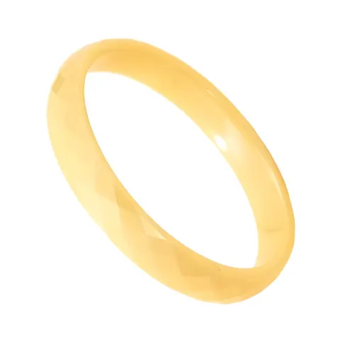 Fasetowana obrączka ceramiczna 3 mm - żółta