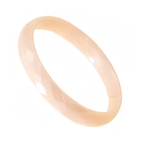 Fasetowana obrączka ceramiczna 3 mm - brzoskwiniowa