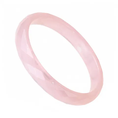 Fasetowana obrączka ceramiczna 3 mm - różowa