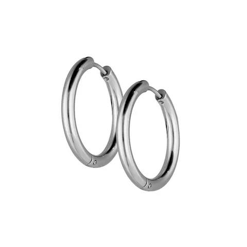 Kolczyki srebrne kółka huggie ze stali 2,5 mm - profil okrągły
