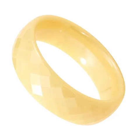 Fasetowana obrączka ceramiczna 6 mm - żółta