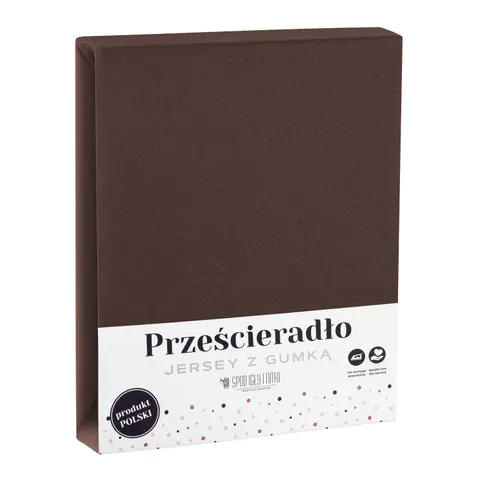 Prześcieradło Jersey Z Gumką Brązowy