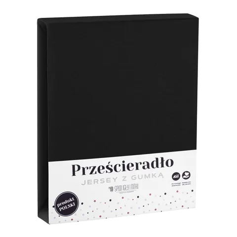 Prześcieradło Jersey Z Gumką Czarny